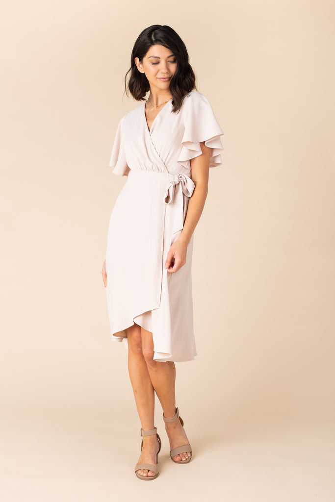 Daphne Tulip Wrap Dress - Cream – Arbor and Co